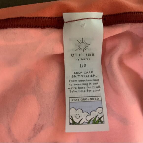 AERIE Offline Real Me XTRA Twist Crop Tank Top Coral Red Orange Large - Picture 8 of 10